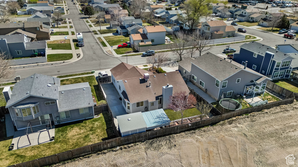 Aerial view with a residential view
