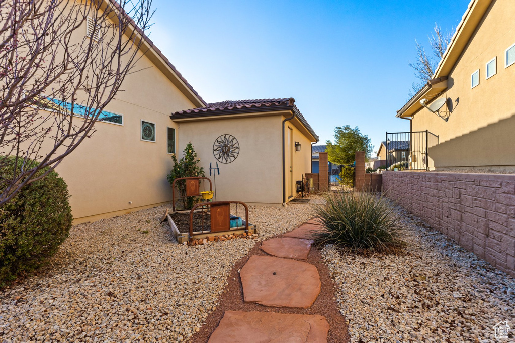 View of yard with fence