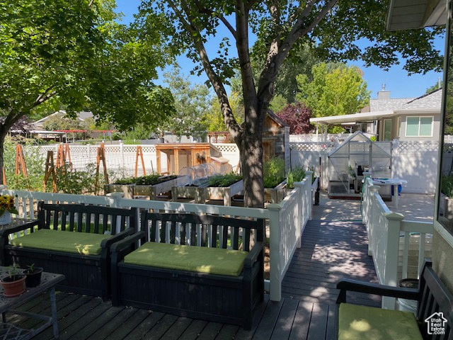 Deck with fence