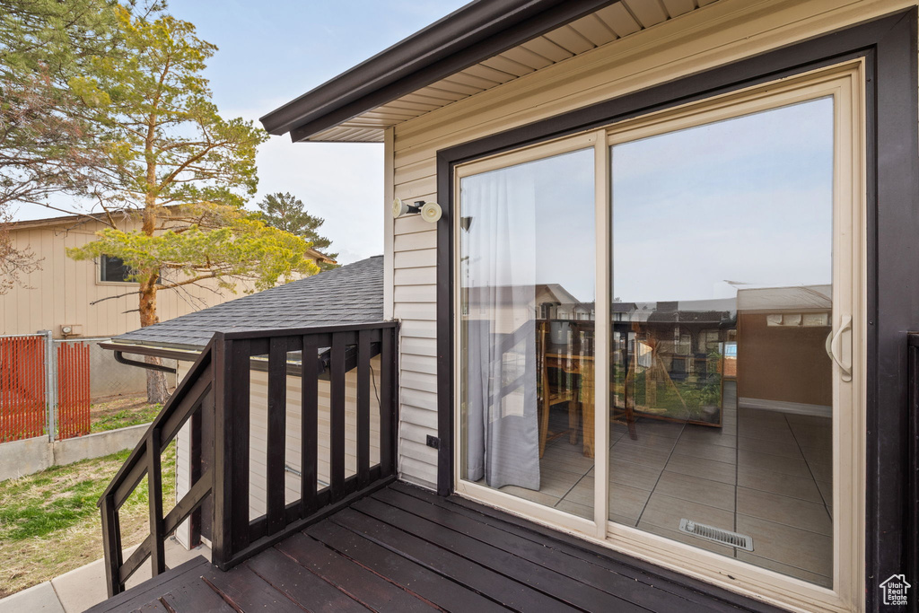 Wooden terrace with fence