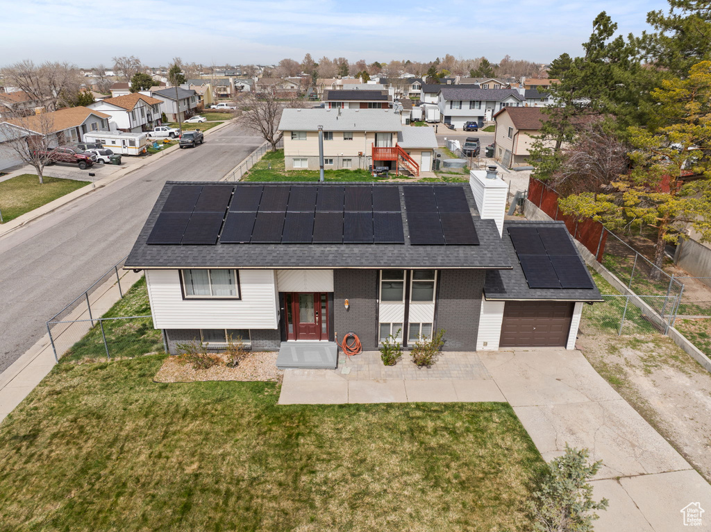 Aerial view featuring a residential view
