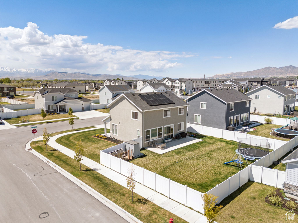 Bird\'s eye view featuring a residential view and a mountain view