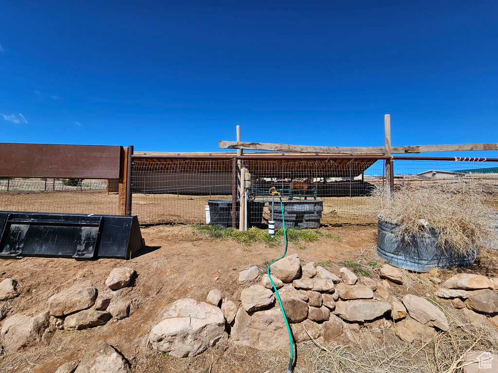 View of yard with fence