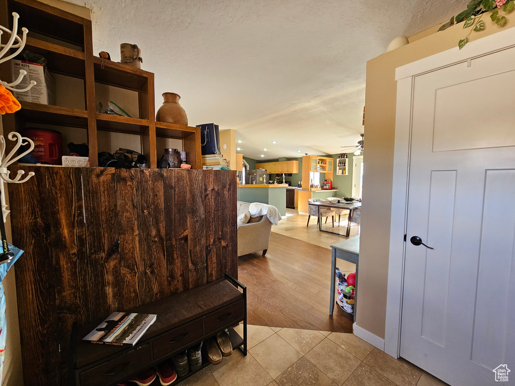 Interior space featuring tile patterned flooring