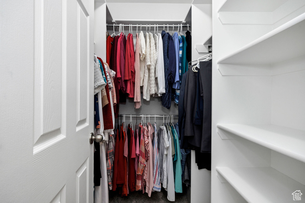 View of walk in closet