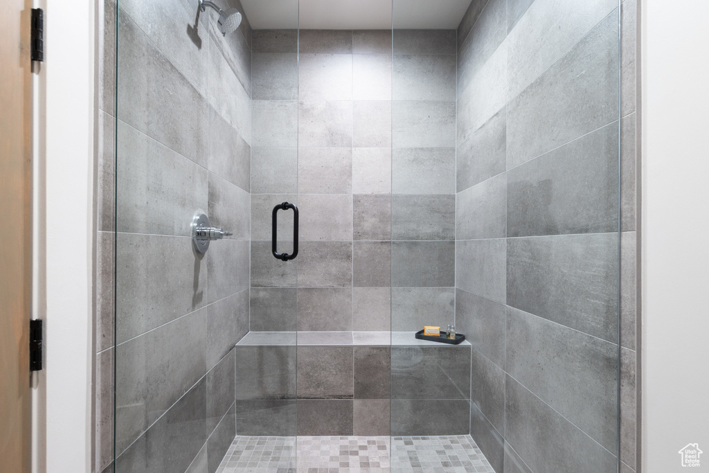 Bathroom with a stall shower