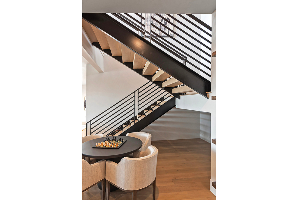 Stairs with wood finished floors