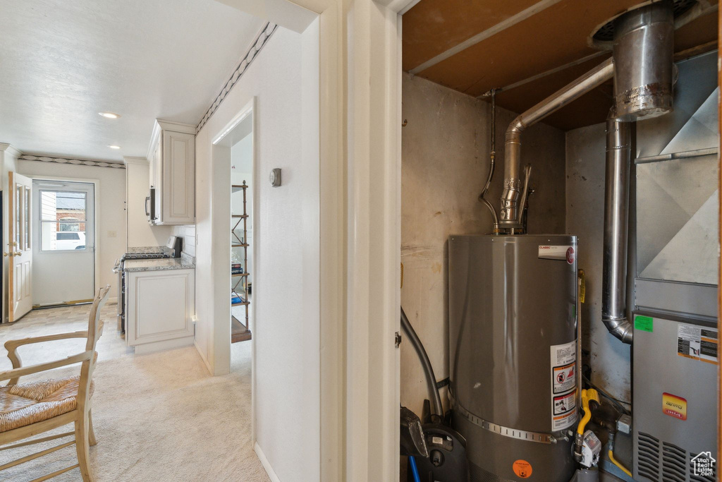 Utility room with water heater