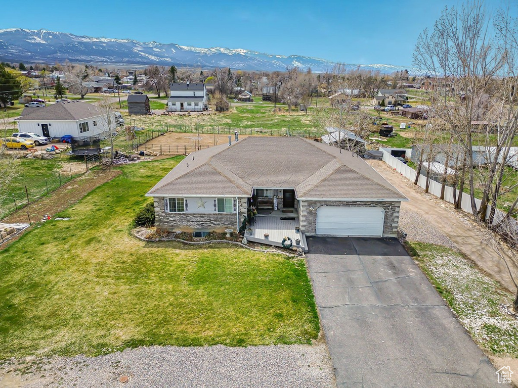 Bird's eye view with a residential view and a mountain view