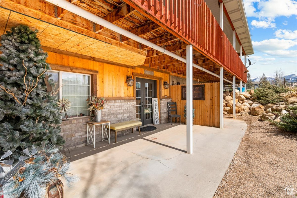 View of patio / terrace featuring french doors