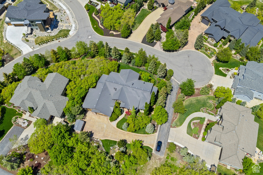 Aerial view of residential area