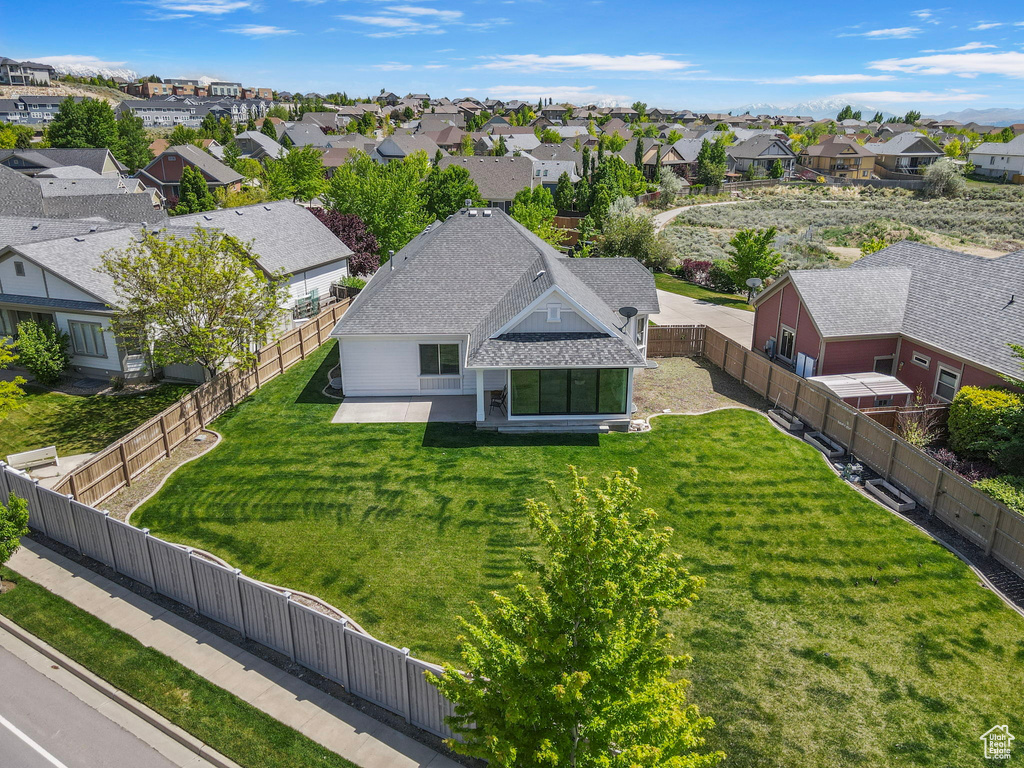Aerial perspective of suburban area