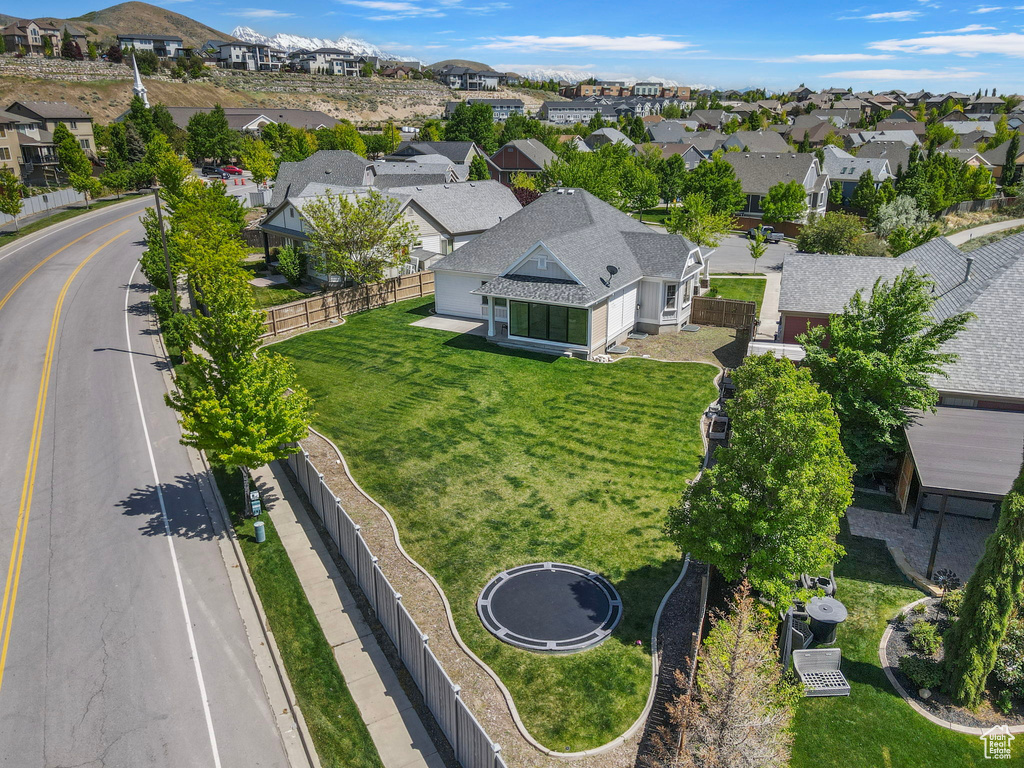 Aerial perspective of suburban area
