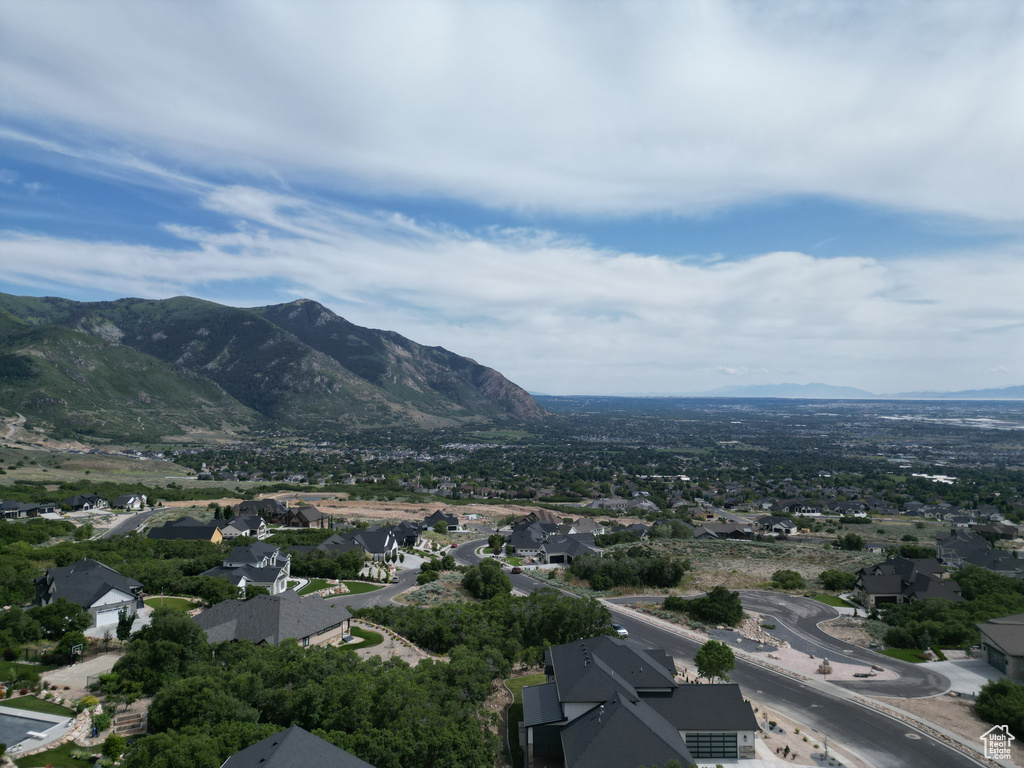View of mountain backdrop with nearby suburban area
