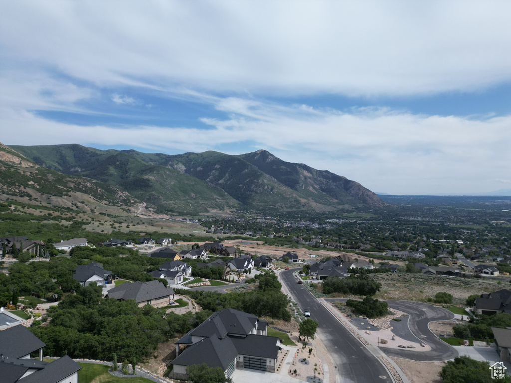 View of mountain backdrop with nearby suburban area