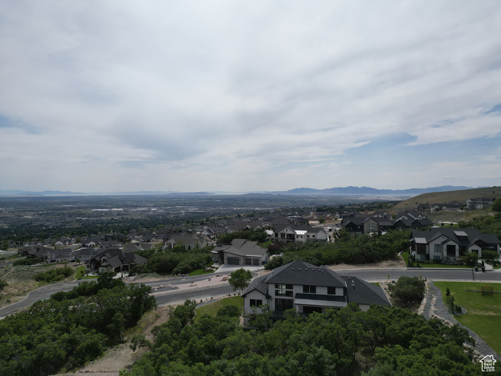 Aerial perspective of suburban area