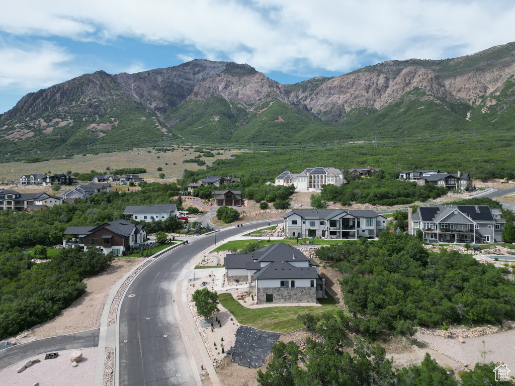 View of mountain background featuring nearby suburban area