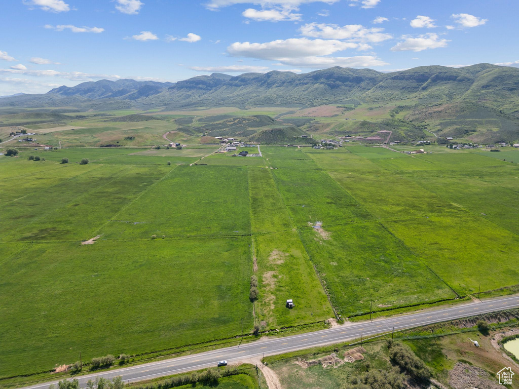 View of rural area featuring property boundaries highlighted and mountains