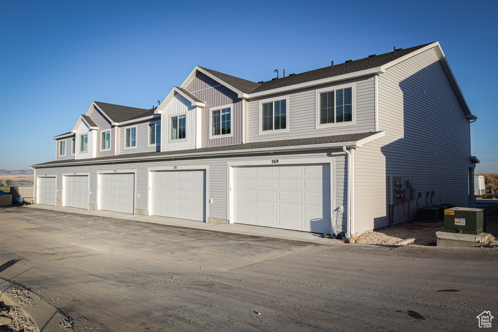 View of front of house featuring an attached garage