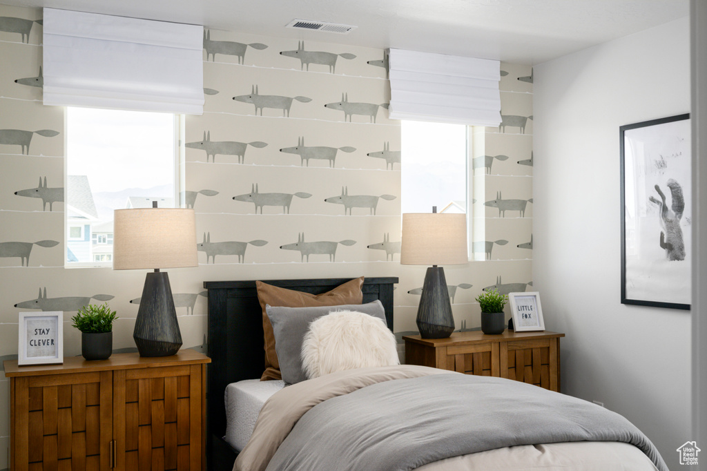 Bedroom with visible vents