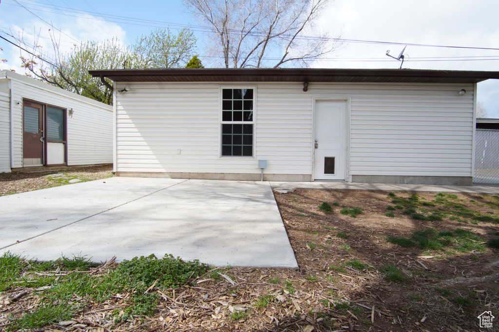 Back of property featuring a patio