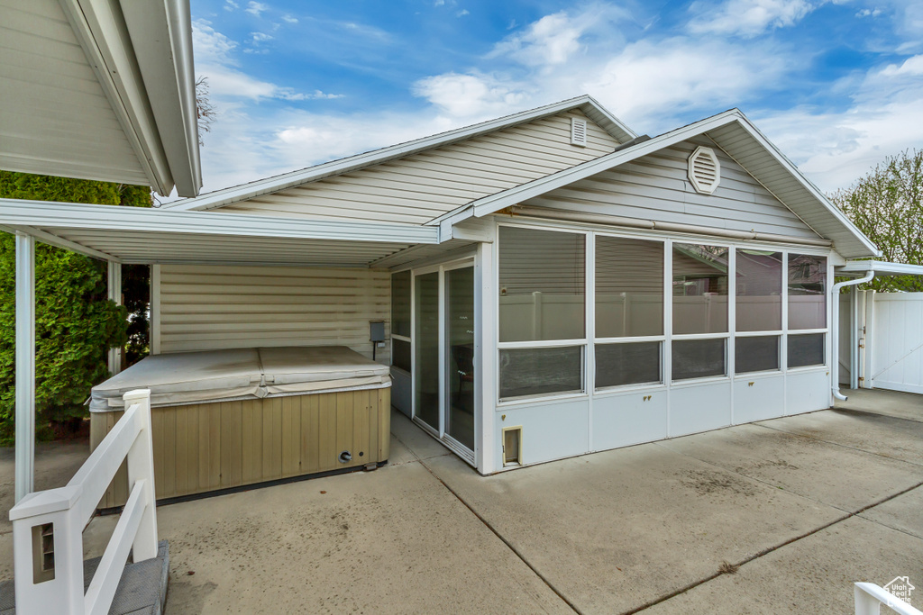 Exterior space featuring fence