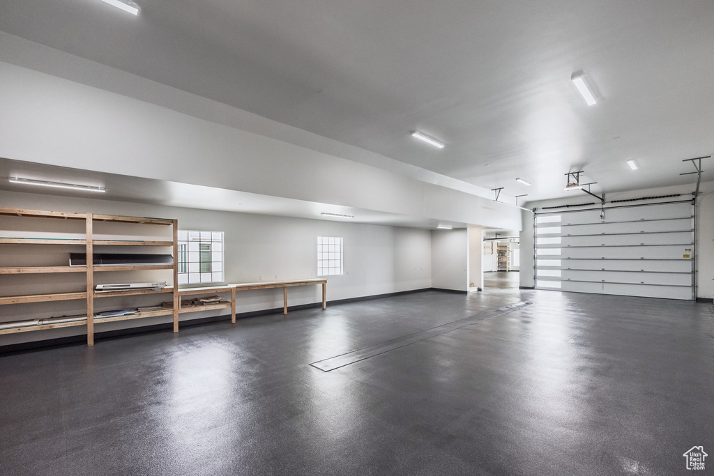 Garage with baseboards