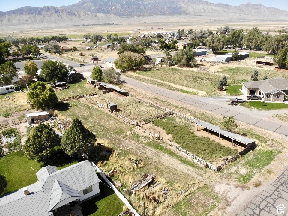 Bird's eye view with a mountain view and a rural view