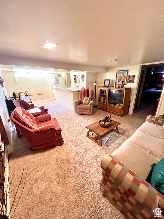 View of carpeted living room