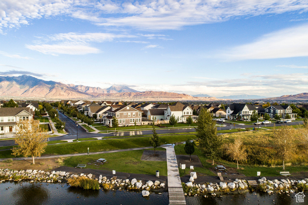 View of mountain feature with a residential view