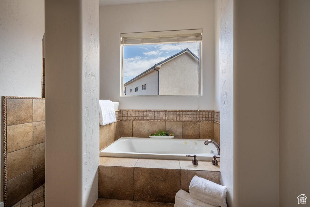 Bathroom with a garden tub