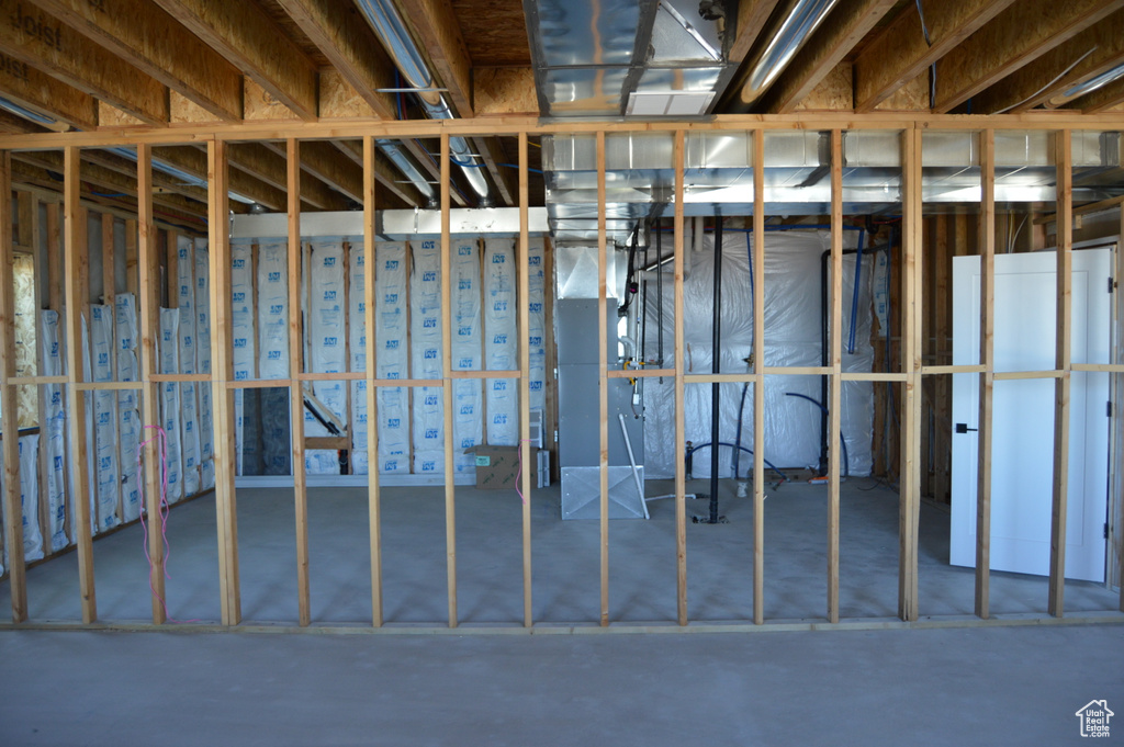 View of unfinished basement