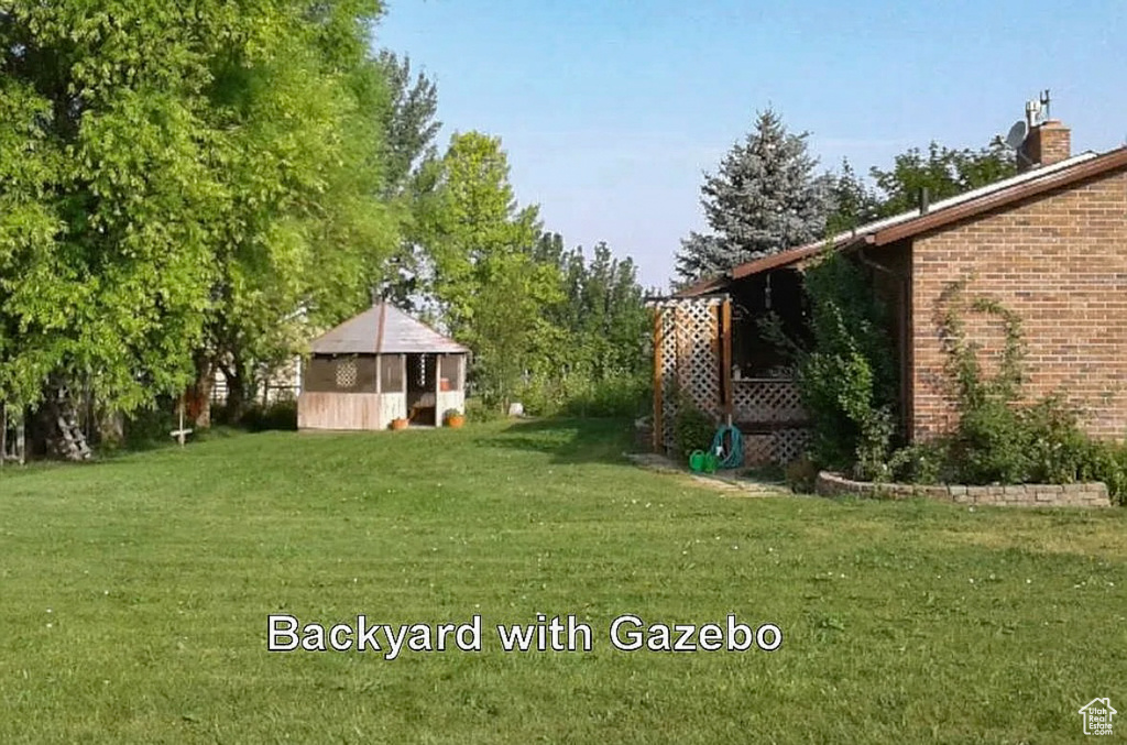 View of yard featuring an outbuilding