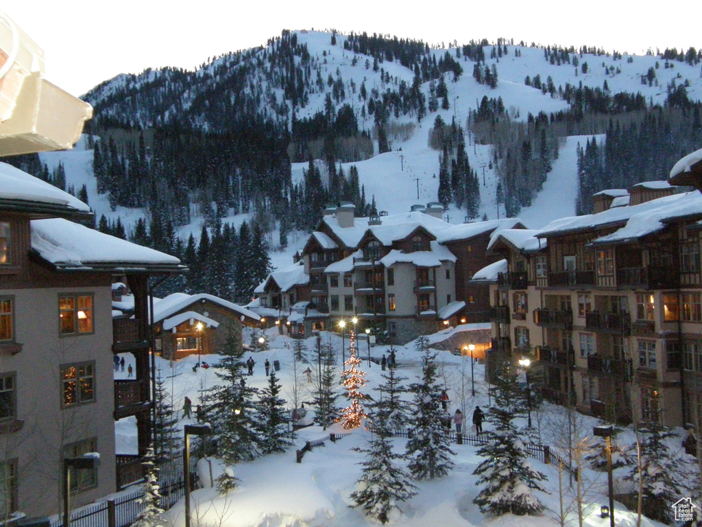 Exterior space with a mountain view
