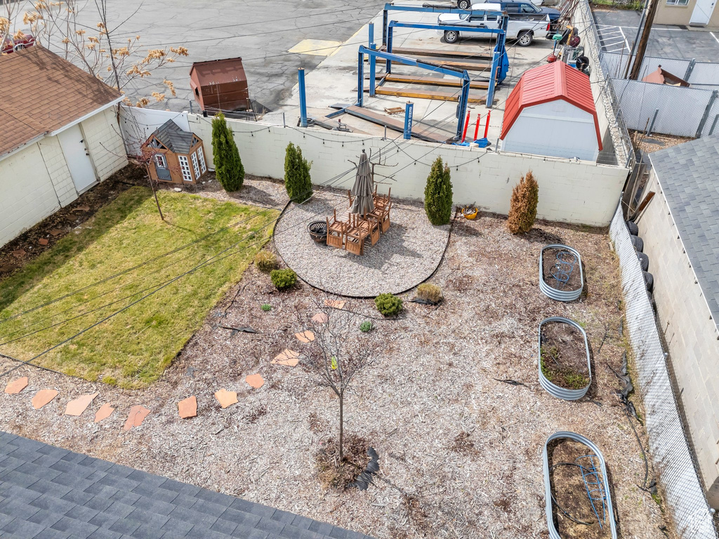 View of yard featuring a fenced backyard