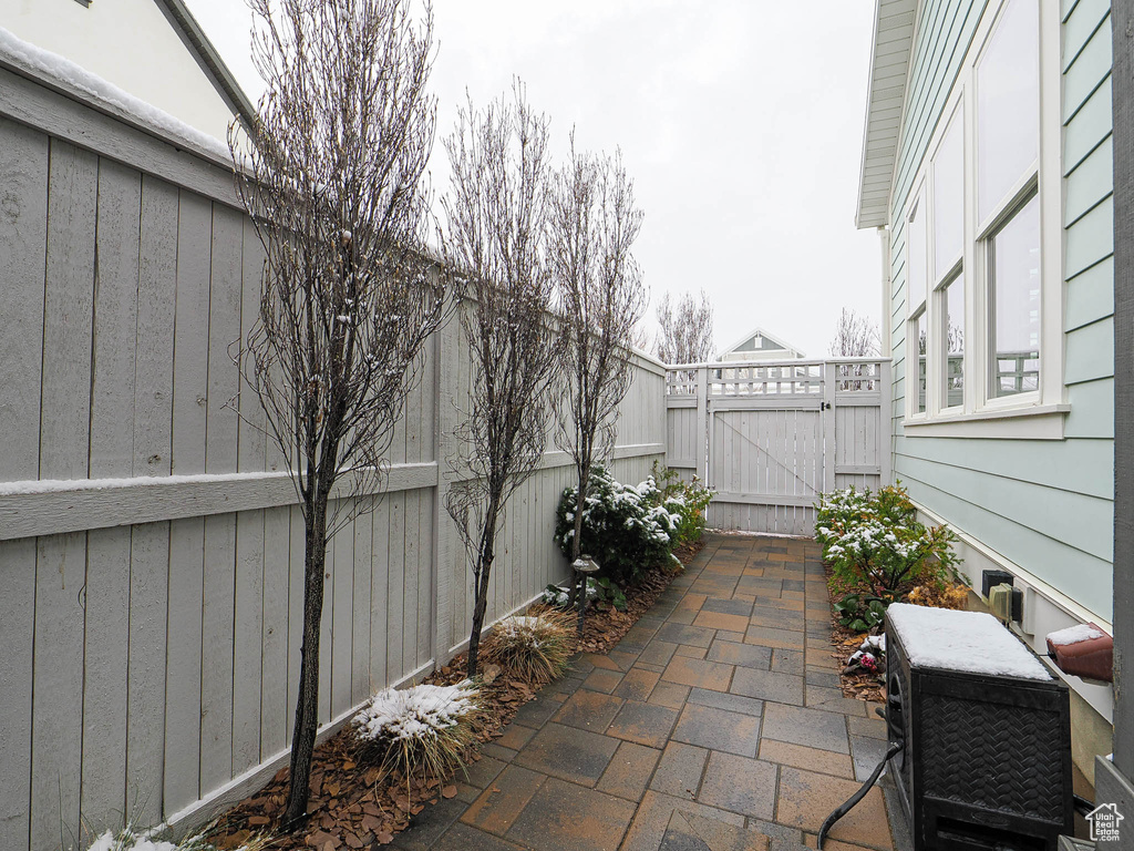 View of patio / terrace with a gate and fence