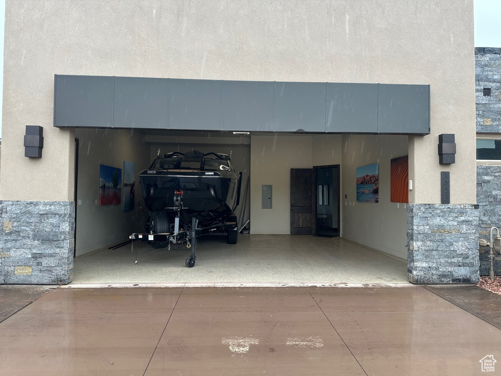 Garage with electric panel