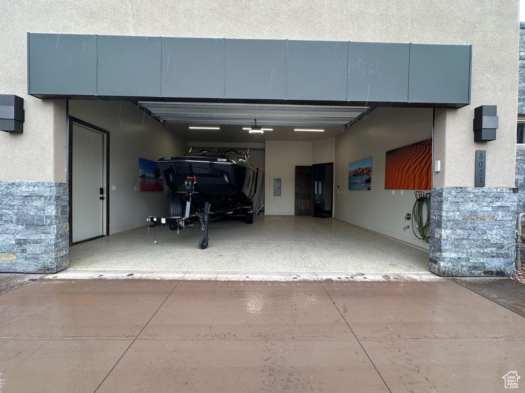 View of garage