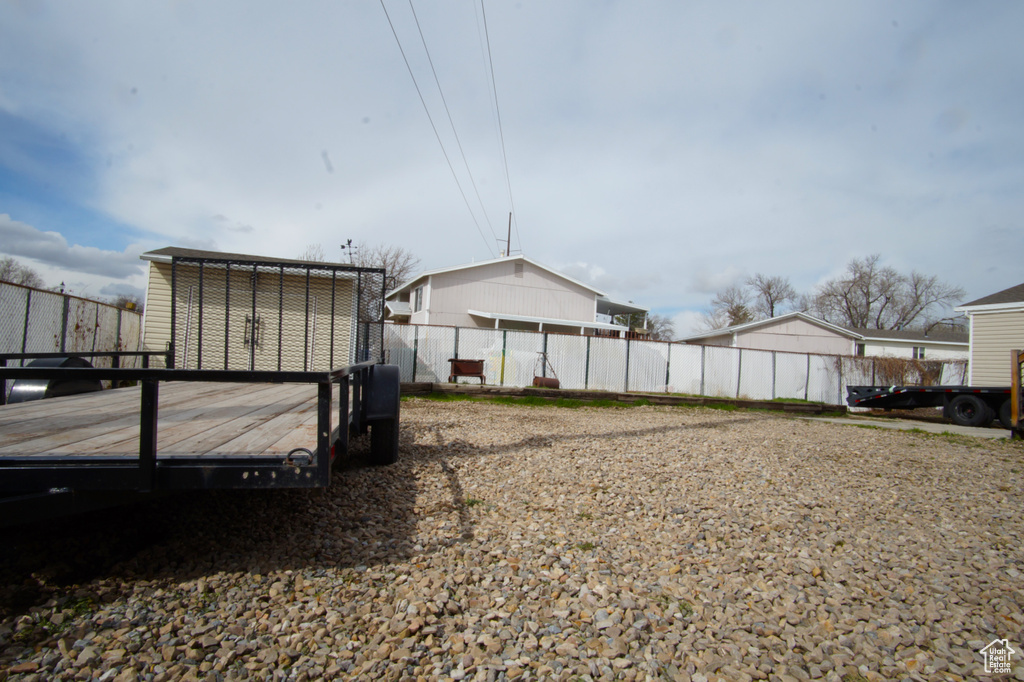 View of yard with fence