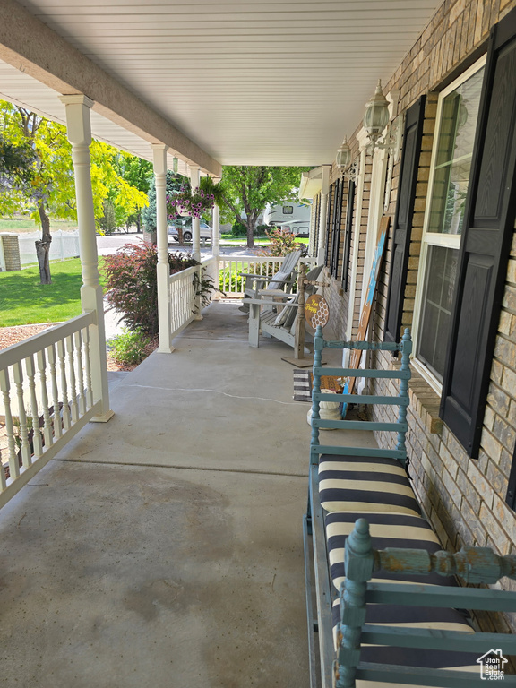 View of covered porch