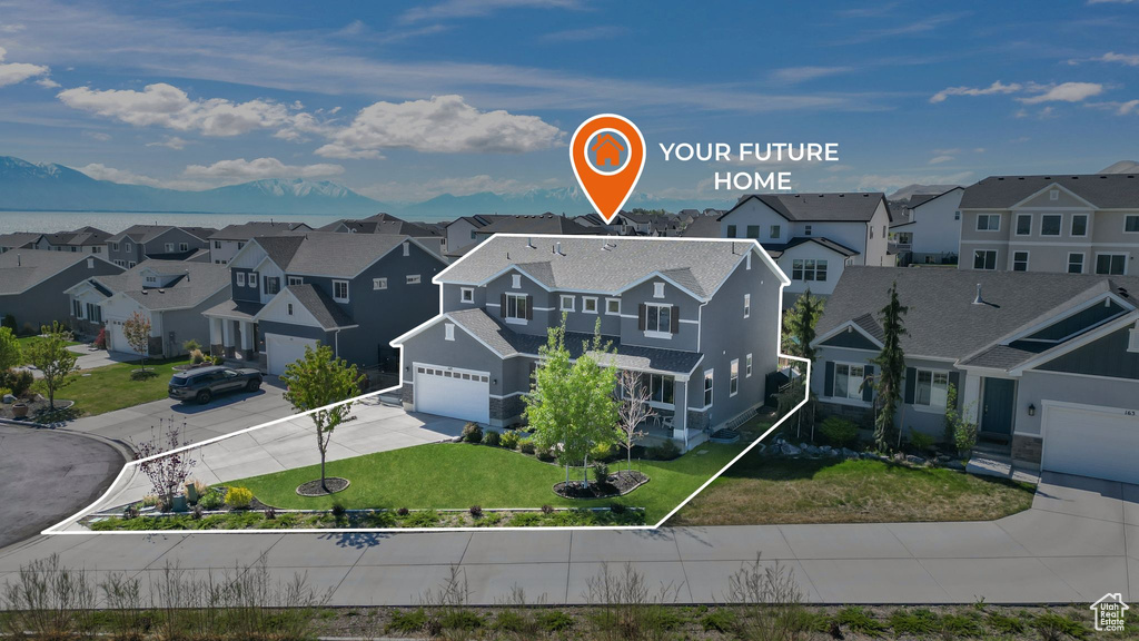 Aerial view with a residential view