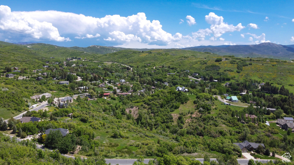 Bird's eye view featuring a mountain view