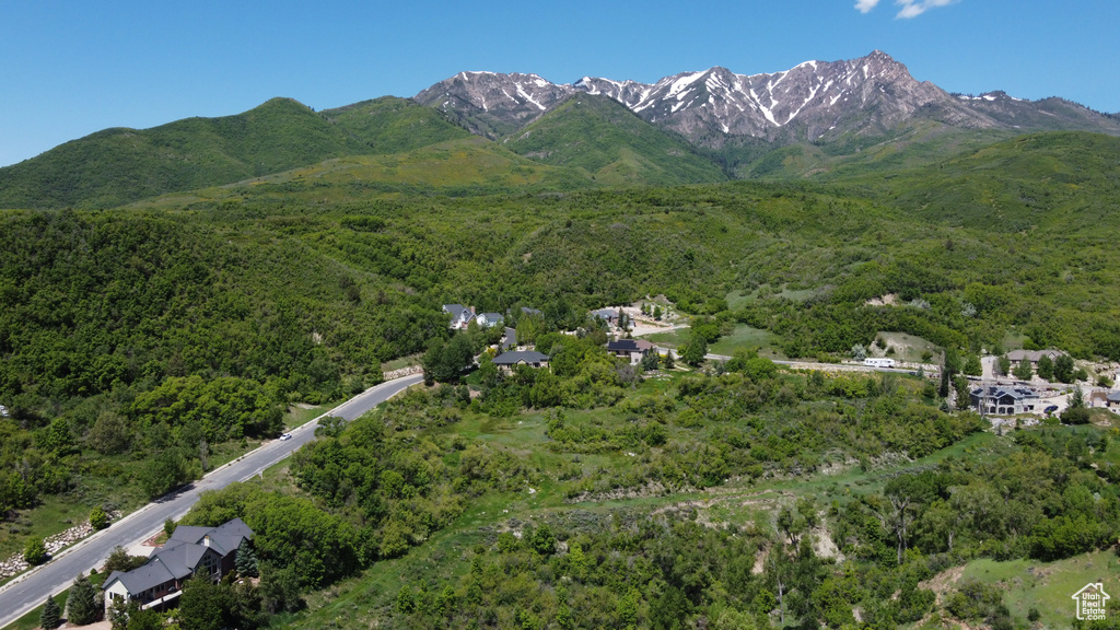 Birds eye view of property featuring a mountain view