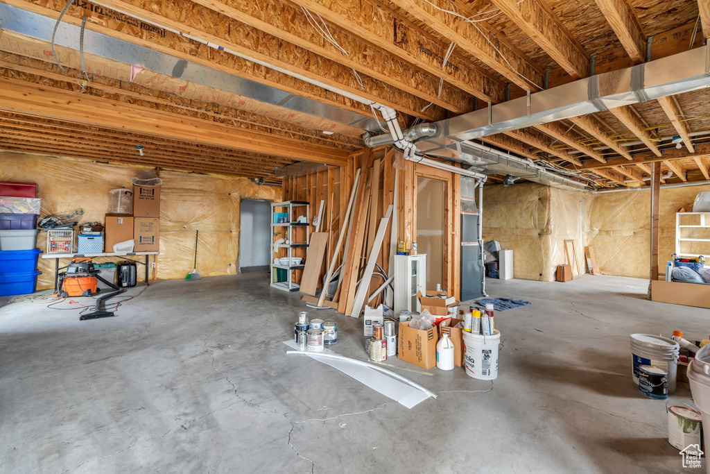 View of unfinished basement