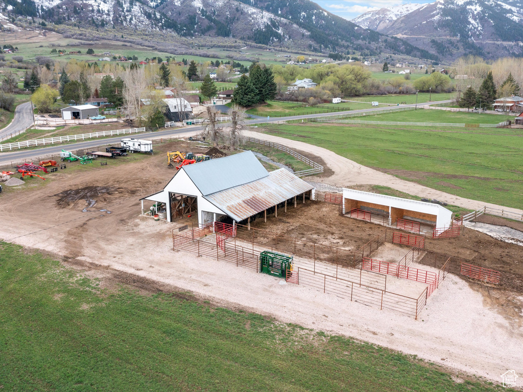 Bird\'s eye view with a mountain view and a rural view