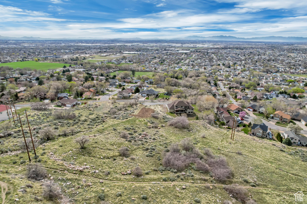 Aerial view with a residential view and a mountain view