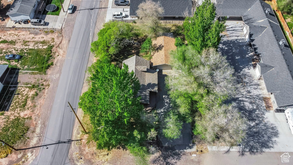 Aerial perspective of suburban area
