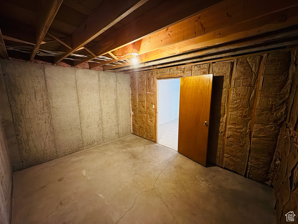 View of unfinished basement