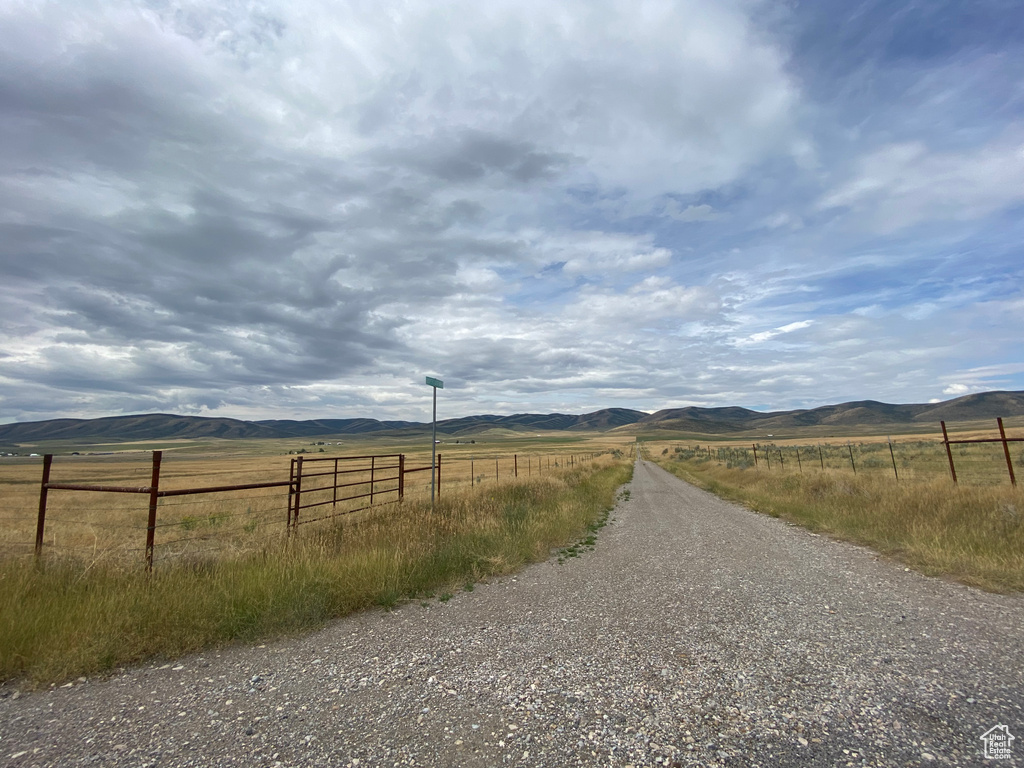View of road with a mountain view and a rural view