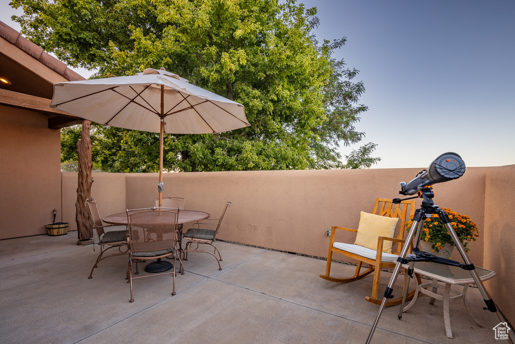 View of patio featuring outdoor dining space
